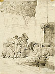 PIO JORIS, Art Collectors, pen and brown ink